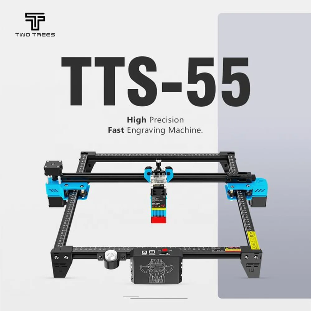 TTS 55 Twotrees 3D Cnc Cutting For Acrylic Woodworking Lazer Printing Machine Xm Engraver Glass CO2  Engraving Machines