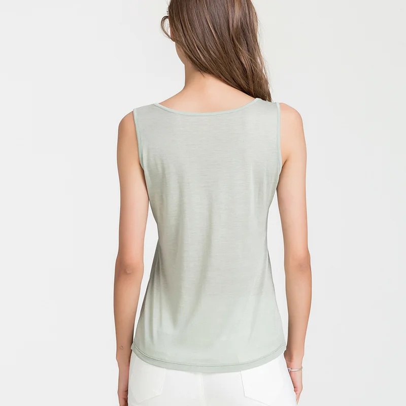 Elegant Silk Knitting Wear Tank Top for Women - Sleeveless Camisole with All-Around Suspender HA19027