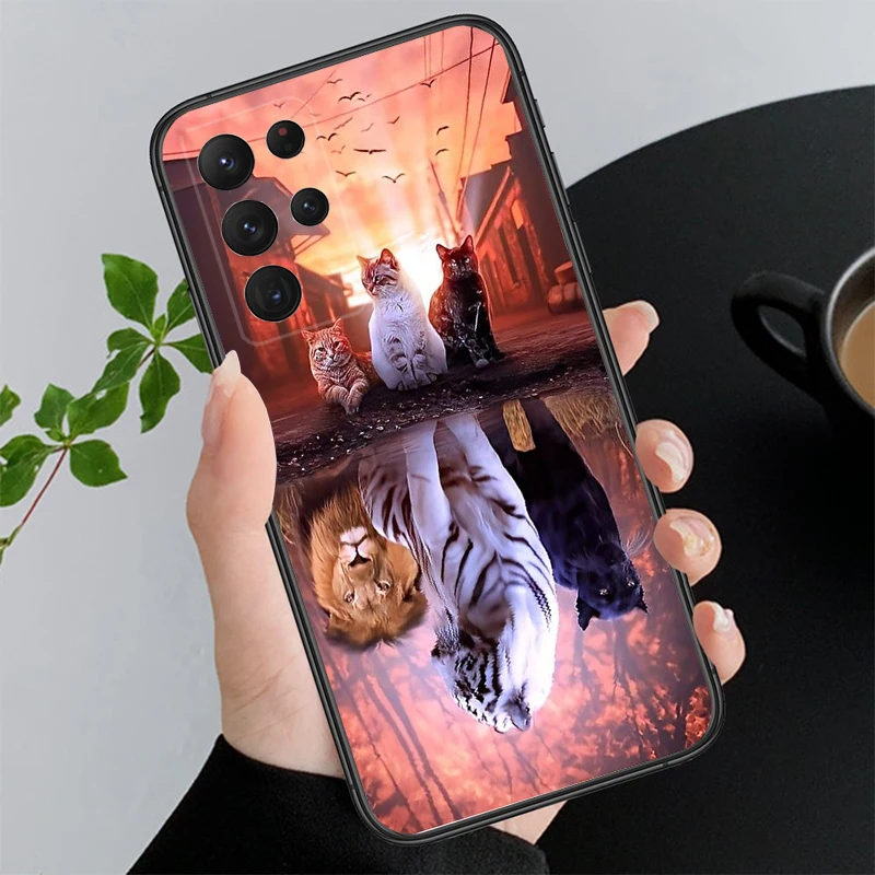 เด็กแมวสุนัขหมาป่าTigerสําหรับSamsung Galaxy A52S A04S A21S A33 A23 A13 A14 A32 A52 A53 A54 A51 A71 M51