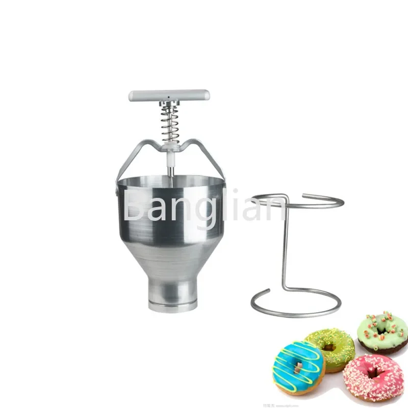 Portable Stainless Steel Mini Manual Donut Maker Machine, Handheld Cake Donut Hopper, Donut Dropper, Griddle Cake Maker