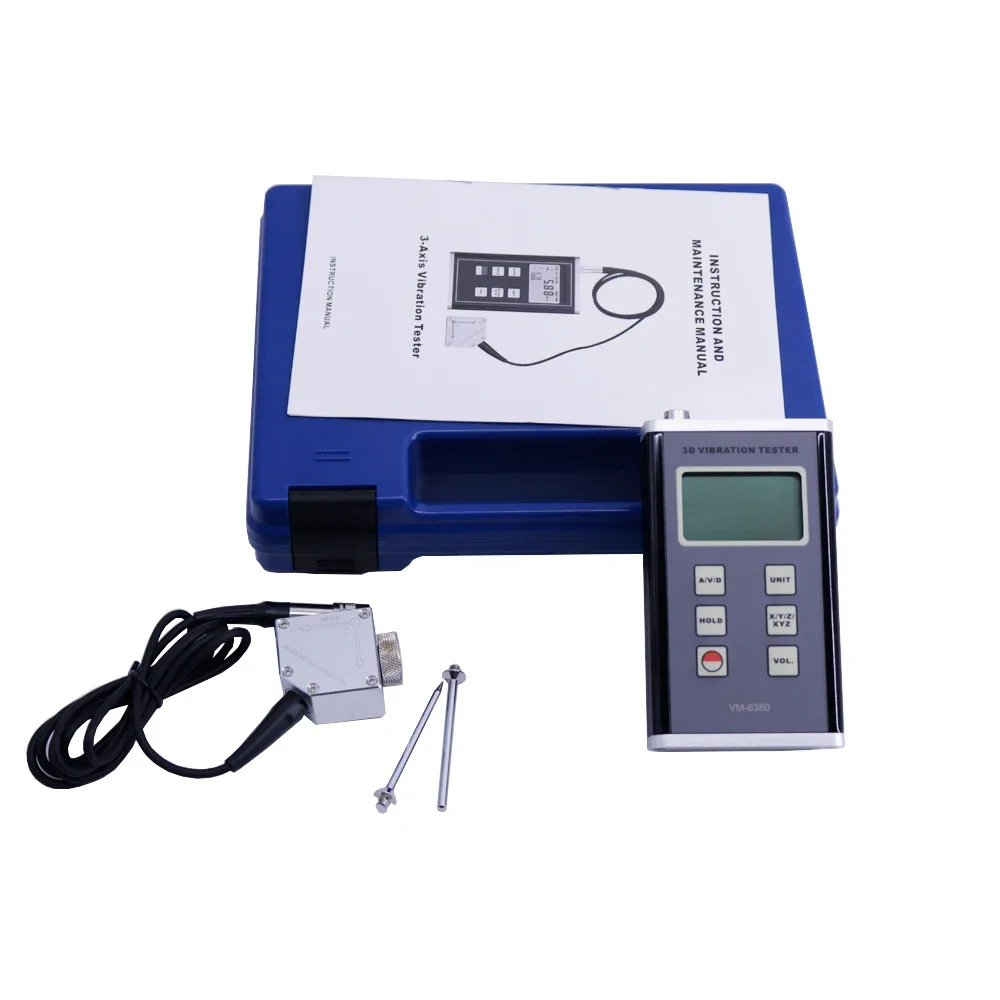 VM-6380 Digital Vibration Meter Vibrometer Velocity Measuring Range 0.01mm/s~400mm/s