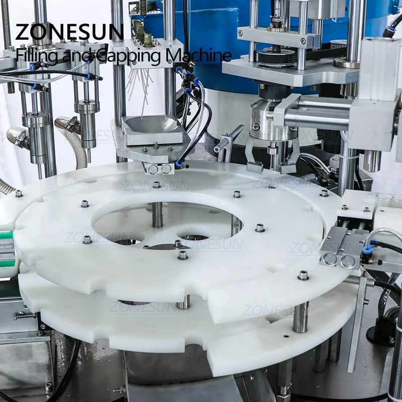 ZONESUN Plastic Glass Crystal Water Perfume Shampoo Cosmetic Nail Polish Bottle Automatic Filling Capping Machine ZS-AFC2