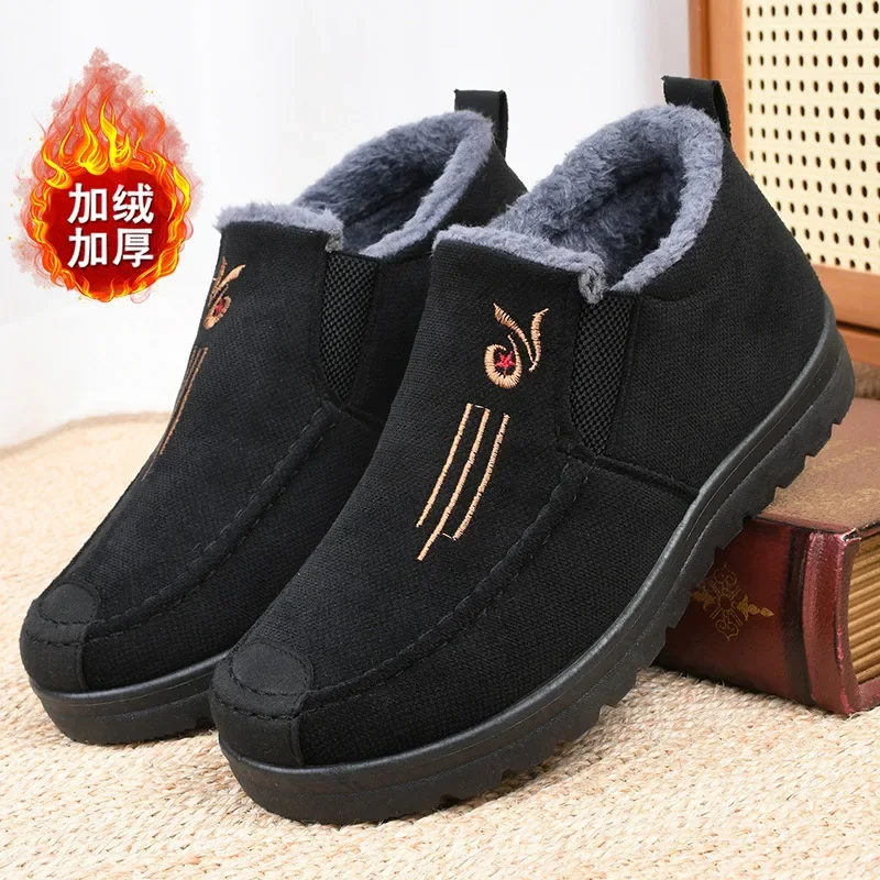 

Winter Men Snow Boots Warm Casual Cotton Shoes for Man Comfortable Man Footwear Big Size 45 Ankle Boots Women chelsea boots men