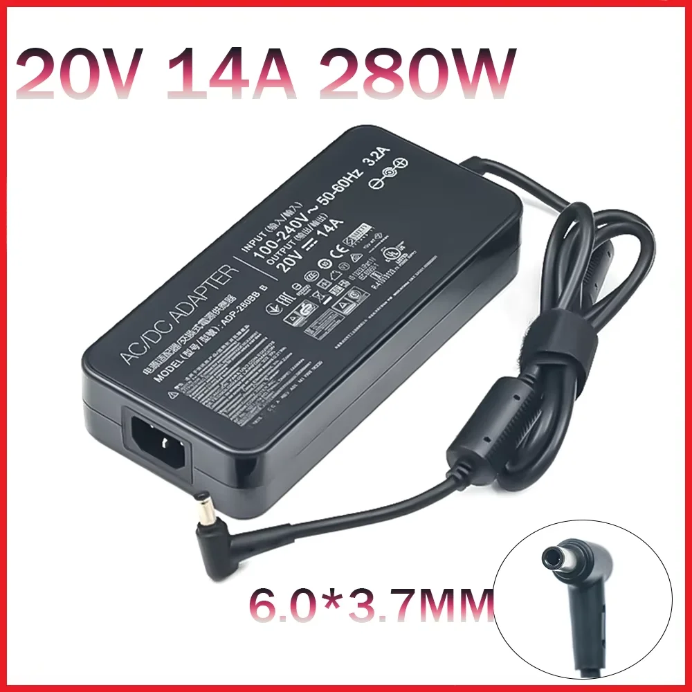 20V 14A 280W 6.0*3.7MM Charger ADP-280BB B Laptop adapter For ASUS PG35V ROG GX551QS GX551QR GX703HS GX703HR GX703HM G732LWS