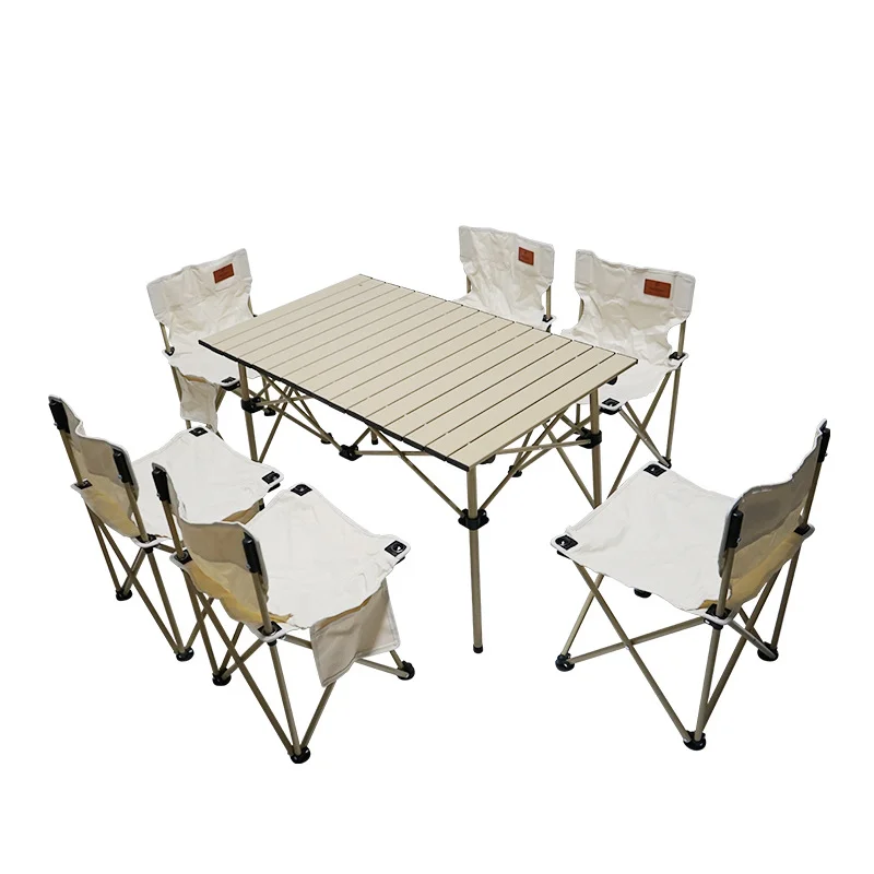 

High Quality Outdoor Folding Table and Chair Set Portable Picnic Table 7-piece Outdoor Self-driving Tour Leisure Table and Chair