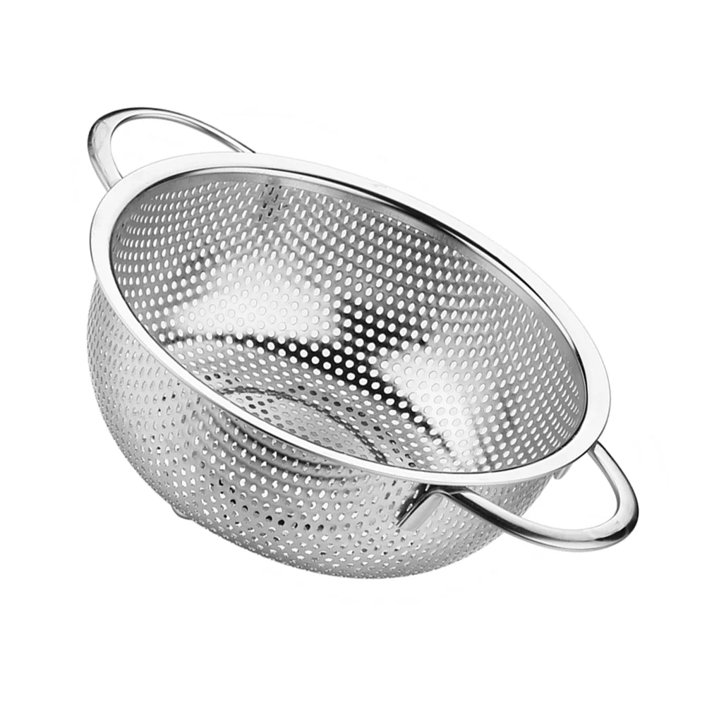 Rice Wash Strainer Colander Basket Stainless Steel French Fries Fruit Vegetable Fry Pan