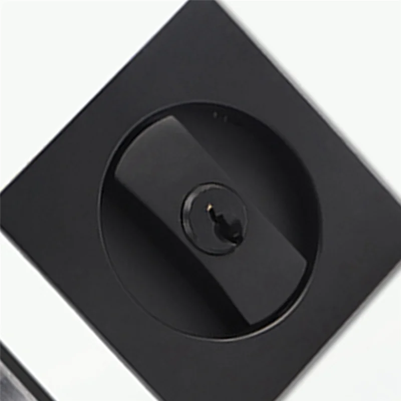 Pocket Door Lock Black Door Hardware Anti-Theft Lock Contemporary Privacy Square Door Lock Sliding Door Lock with Keys