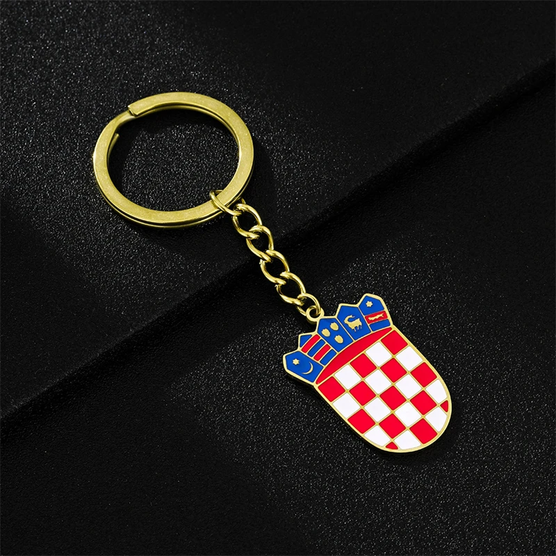 Croatia Enamel Flag Pendant Keychain Stainless Steel for Women Men Croatian National Symbol Croatian Jewelry