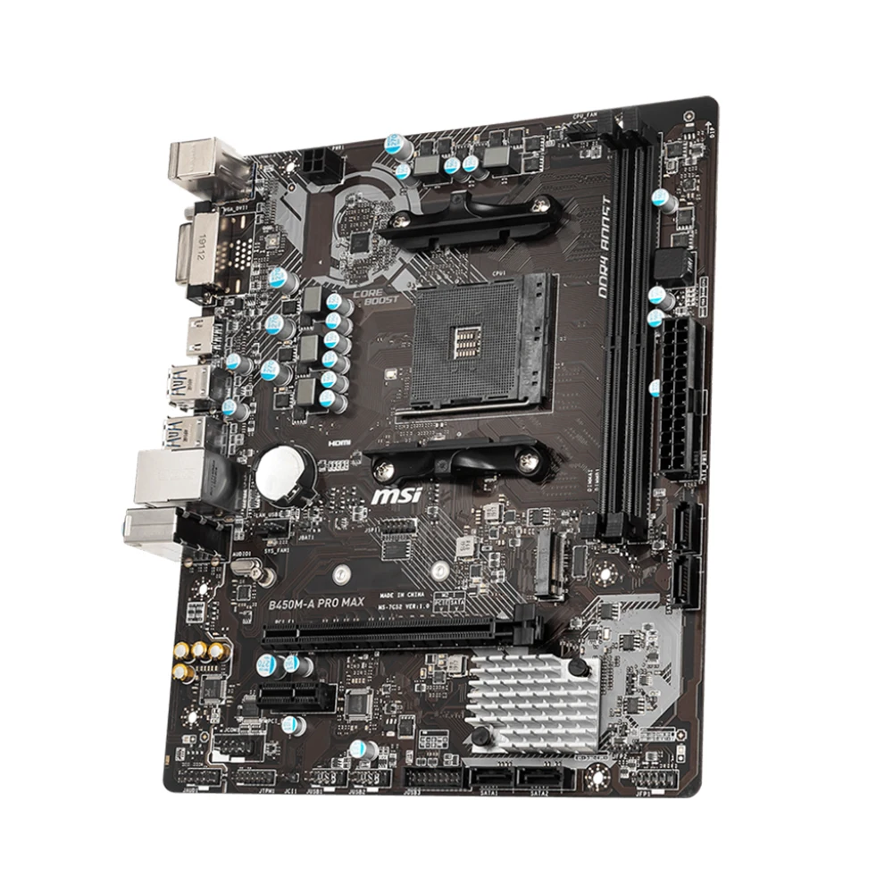 MSI B450M-A PRO MAX Motherboard Support 5800X3D 5700X 5600G 3600 CPU DDR4 4133MHz 64GB HDMI NVME M.2 m-ATX AM4 Mainboard