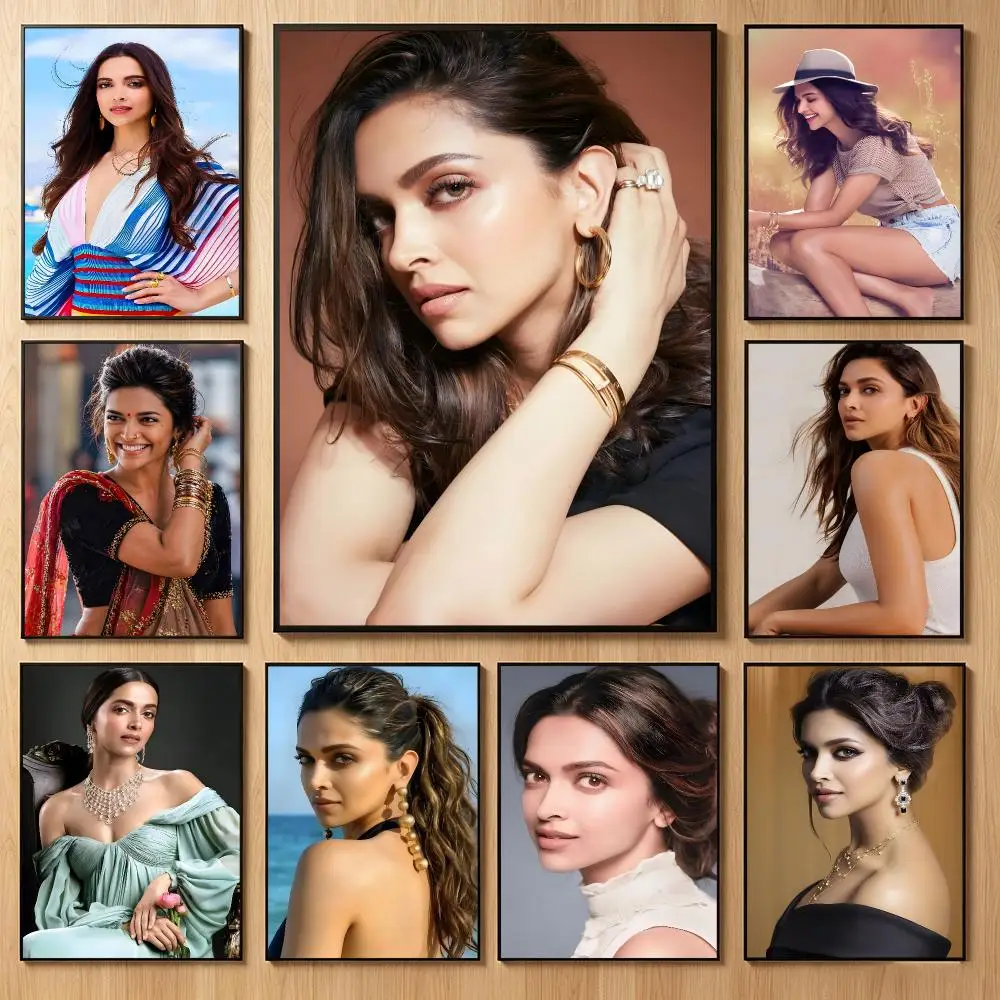 Glamorous Actress D-Deepika Padukone Poster Classic Self-Adhesive PP Wall Sticker for Living Room Bar Decor Gift