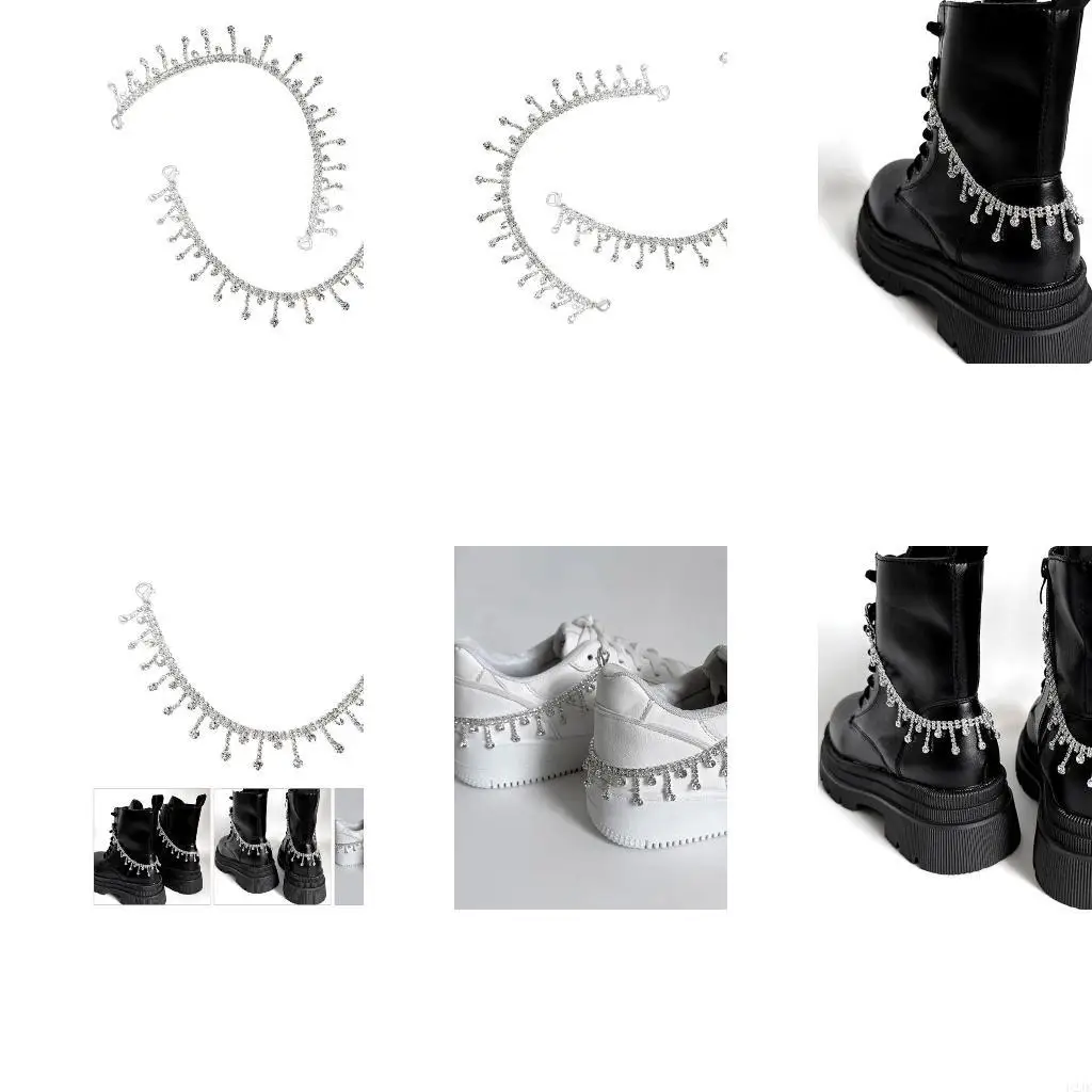 

Привлекательные блестящие обувные цепочки, сверкающие стразы, пяточные цепочки для обуви, модное подвесное украшение для обуви