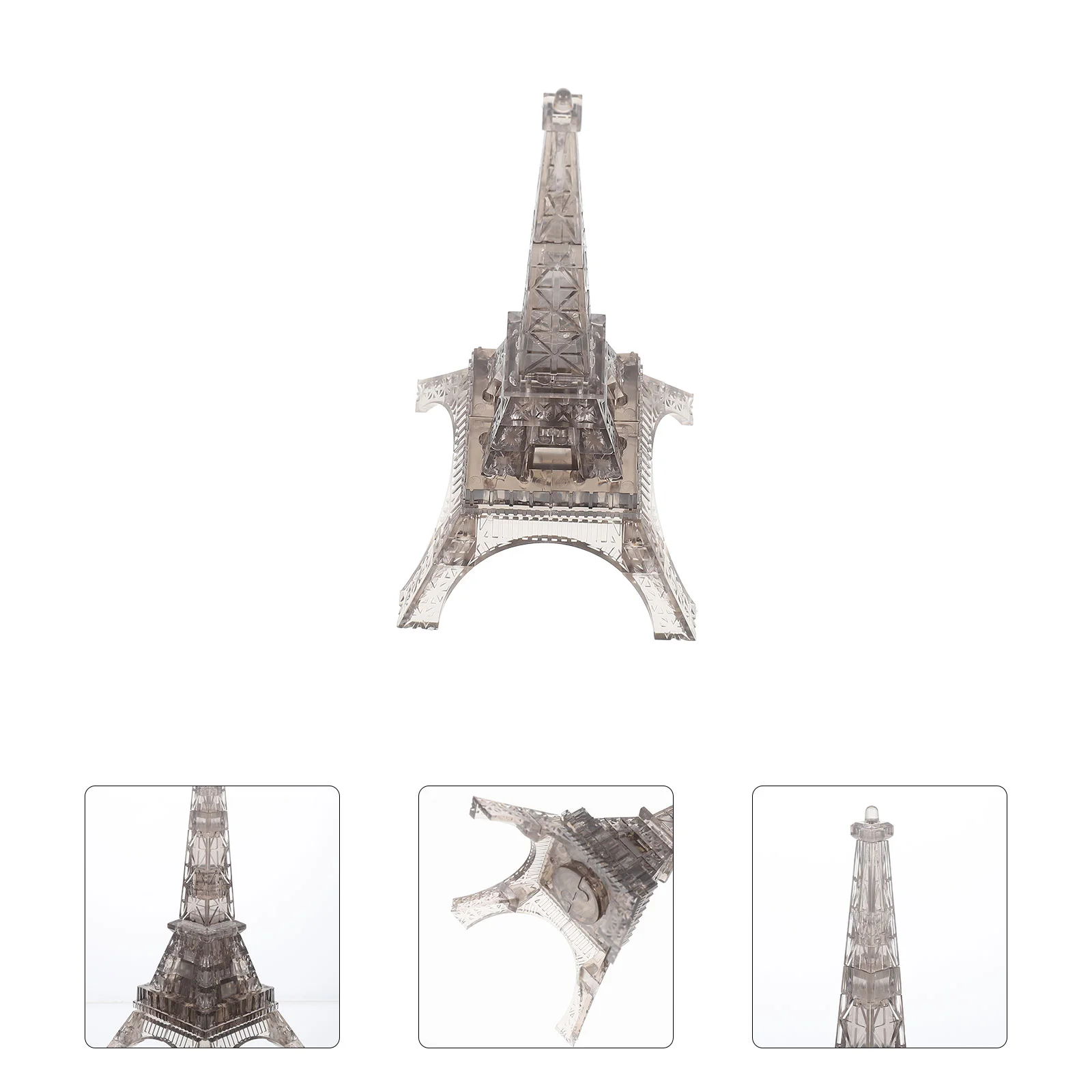 

Toy Building Blocks Eiffel Tower Educational Puzzle 3D Crystal Puzzles Grey Model Child