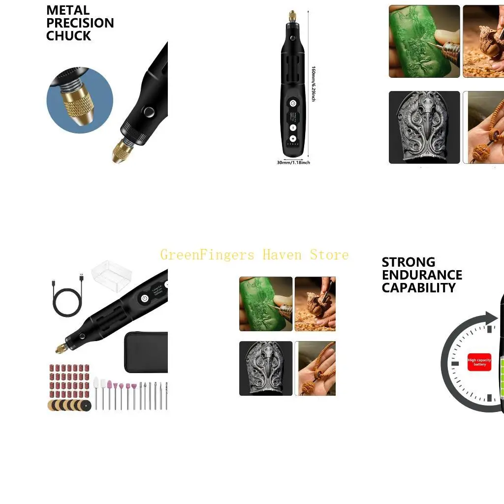

F68D 3.7V 16000rpm Cordless Rotary Tool 5 Speed Woodworking Engraving Pen For Jewelry Metal Glass Wireless Drill Hand Tool