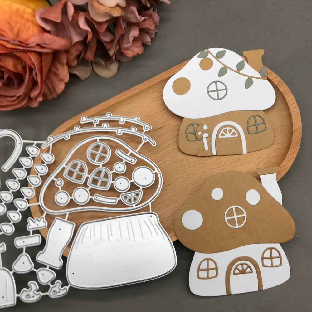 

Mushroom House Metal Cutting Dies Stencils For DIY Scrapbooking Decorative Embossing Handcraft Die CutsTemplate