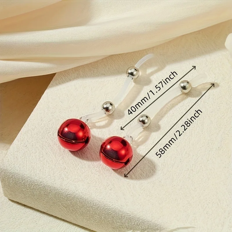 4 Pairs Of Dopamine-colored Bell-shaped False Breast Rings, Perforation-free Adjustable Breast Clips, Comfortable to Wear