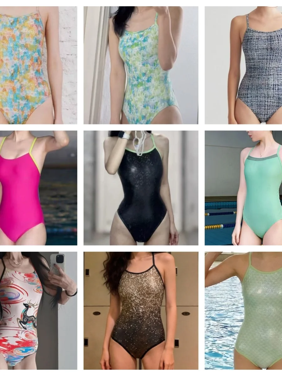 

2026 New Women's Speed Suit Swimsuit Professional Style Backless Casual Fashionable Triangular One-Piece Quick-Drying No Sleeve
