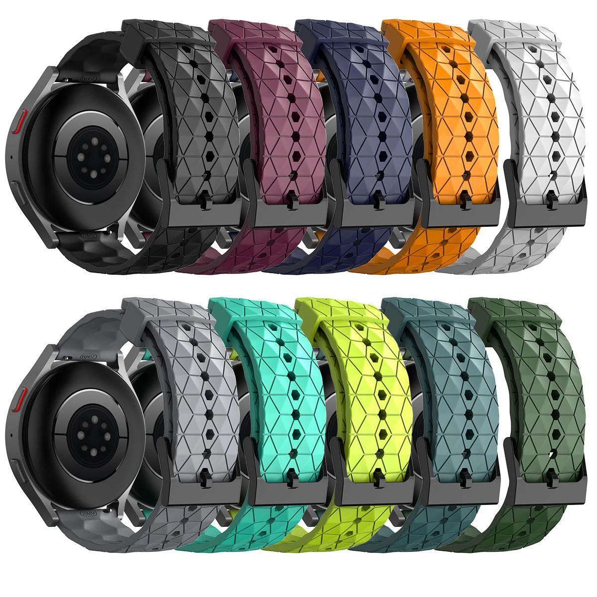 20mm Silicone ball pattern pure hand strap For Haylou RS4 LS12 RS4 Plus Ls02 Sports version watch strap