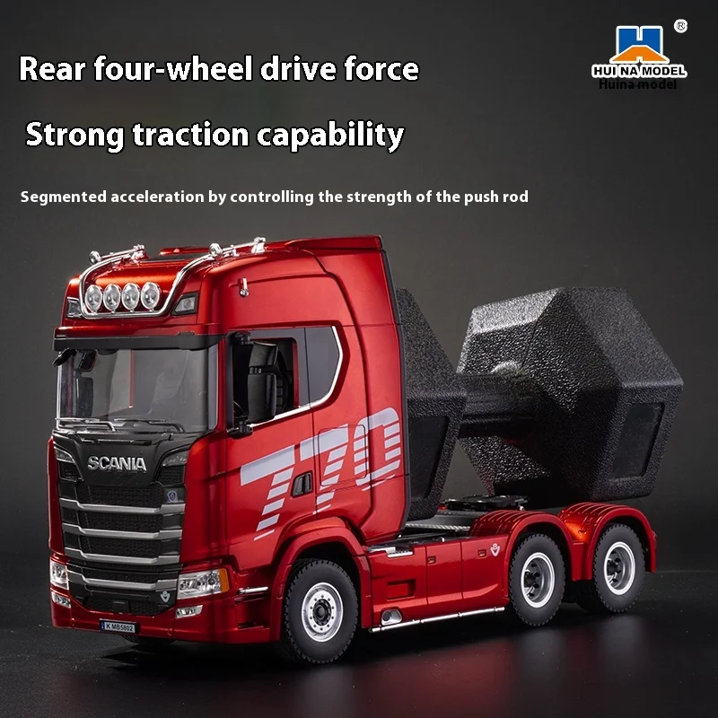 

Hot RC New Remote Control Engineering Vehicle 1501 Scania 770S Trailer Head Alloy Model Boy Toy Gift Four Wheel Drive Light