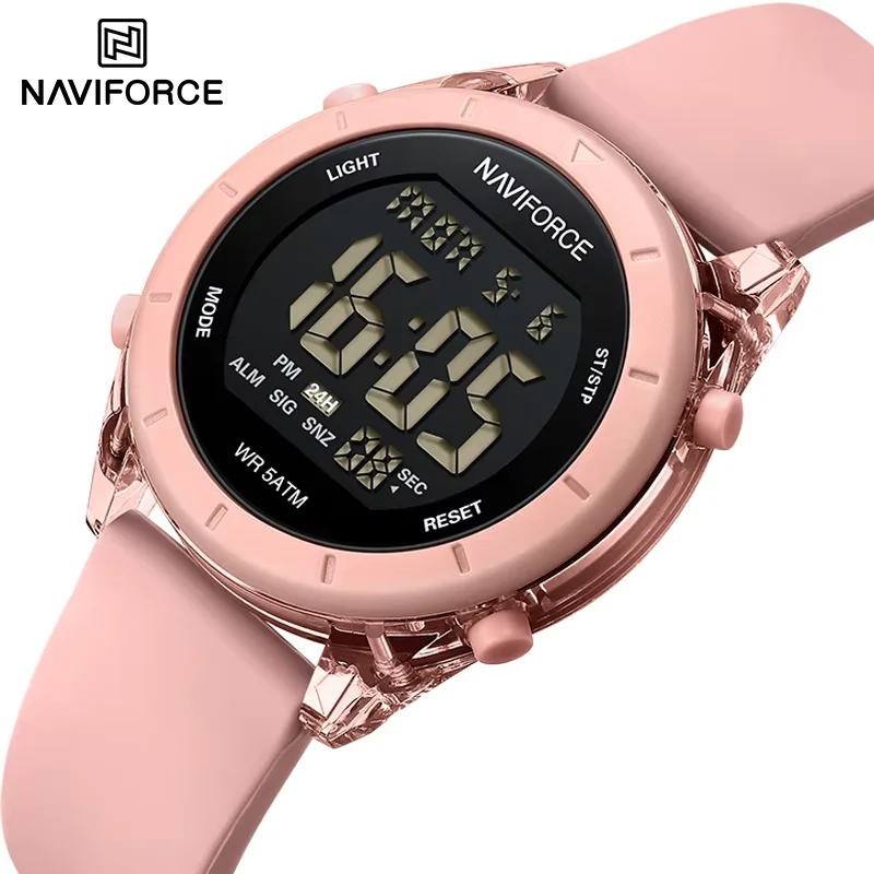 NAVIFORCE Comfortable Silicone Woman watch Waterproof LCD Display Clock Ladies Fashion Sport Electronic Wristwatches Reloj Mujer