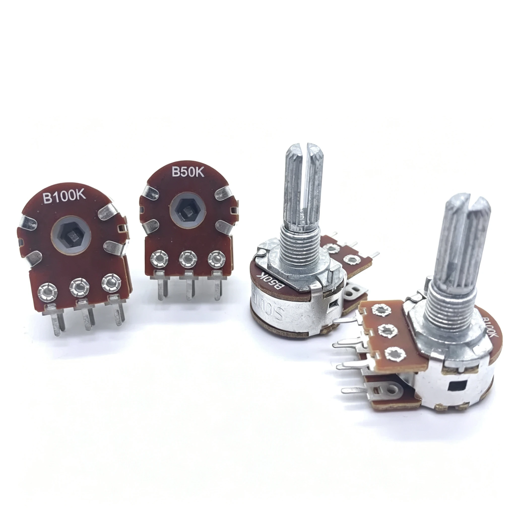 Taiwan 148 Type Dual B50K B100K Volume Potentiometer 15000 Cycles Long Life 20mm Knurled Shaft for SONG