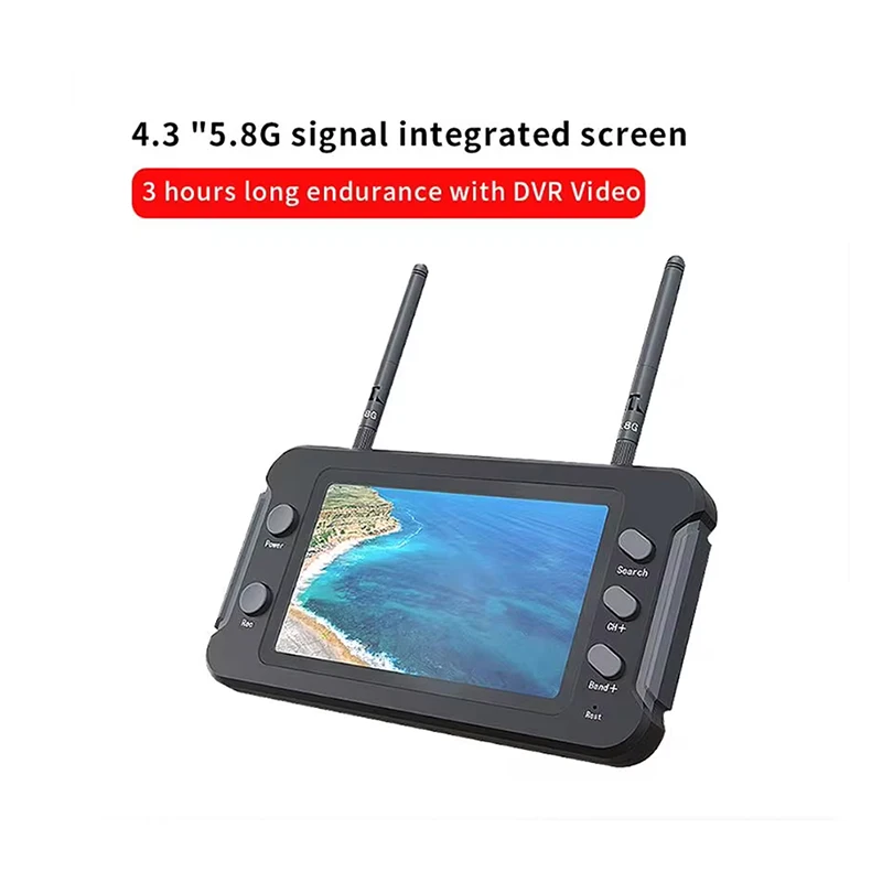 

SoloGood 5.8G FPV Monitor with DVR 40CH 4.3 Inch LCD Display 16:9 NTSC/PAL Auto Search Video Recording RC FPV Multicopter