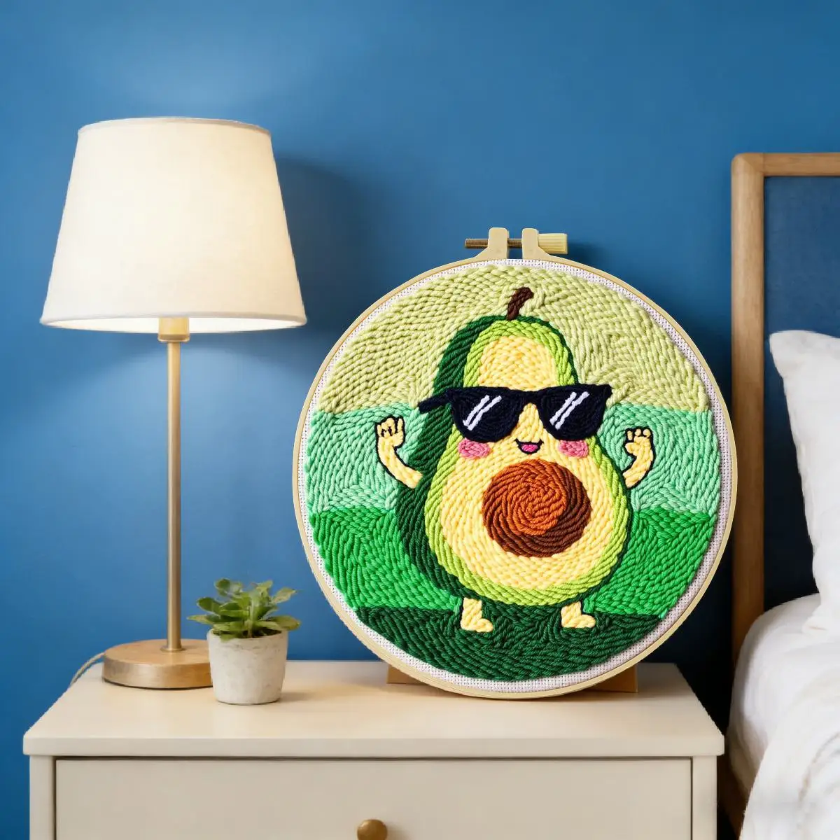 20X20CM/7,87 Zoll Pflanze - Avocado Punch-Nadel-Stickerei-Set, Stickerei-Kit, Gestrickte Stickerei, DIY Handgemachtes Geschenk – Detail 5