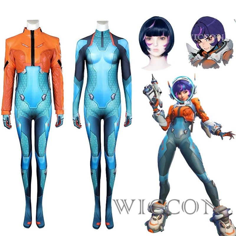 Game Overwatch 2 Juno Cosplay Clothes Costumes Wig Suit Fullset Support Hero Clothes Halloween Carnival Outfit Juno Teo Minh Wom