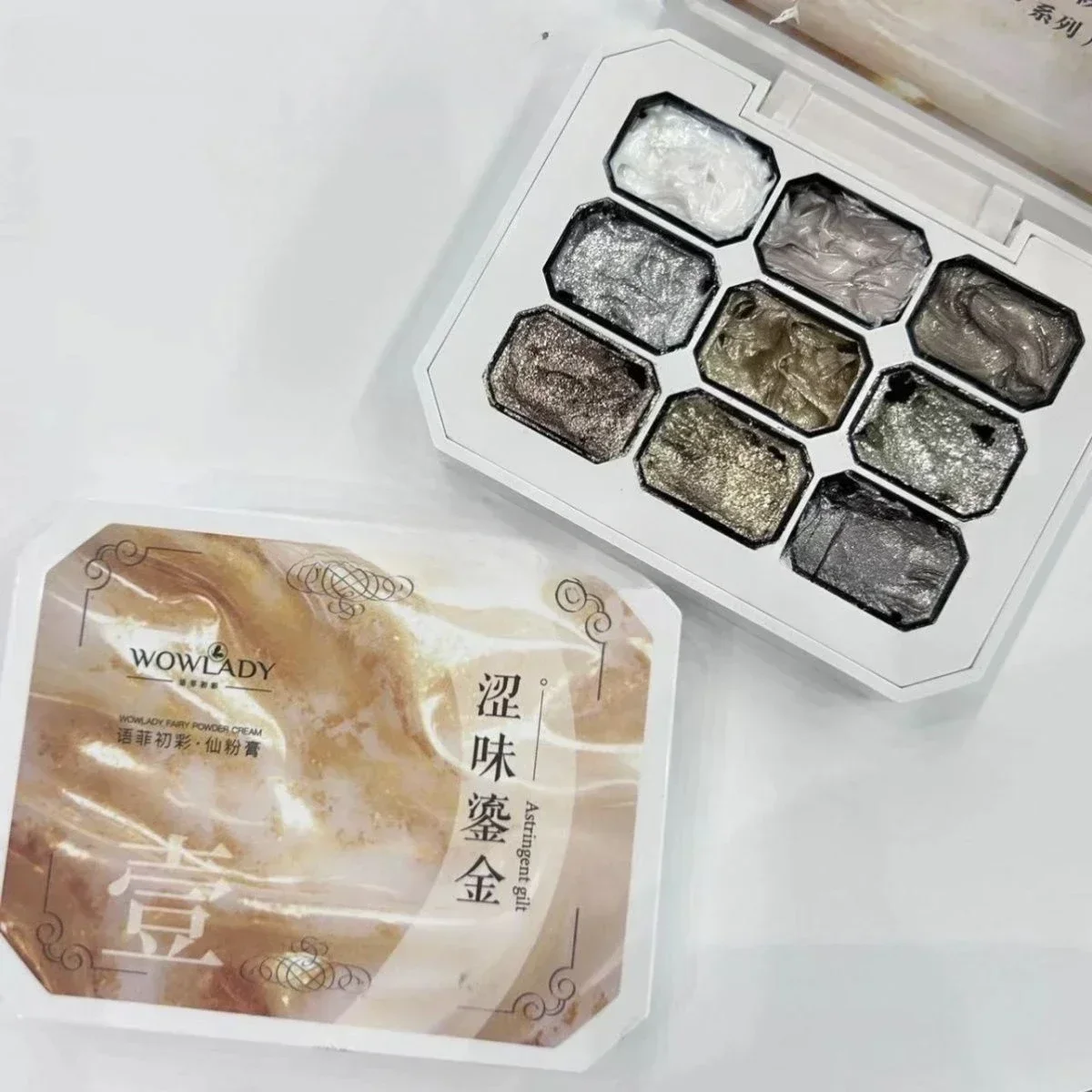 9Colors Bling Mud Solid Nail Pigment Aurora Fairy Powder Cream Opal Crystal Rubbing On Dust Chrome Iridescent Fine Glitter Decor