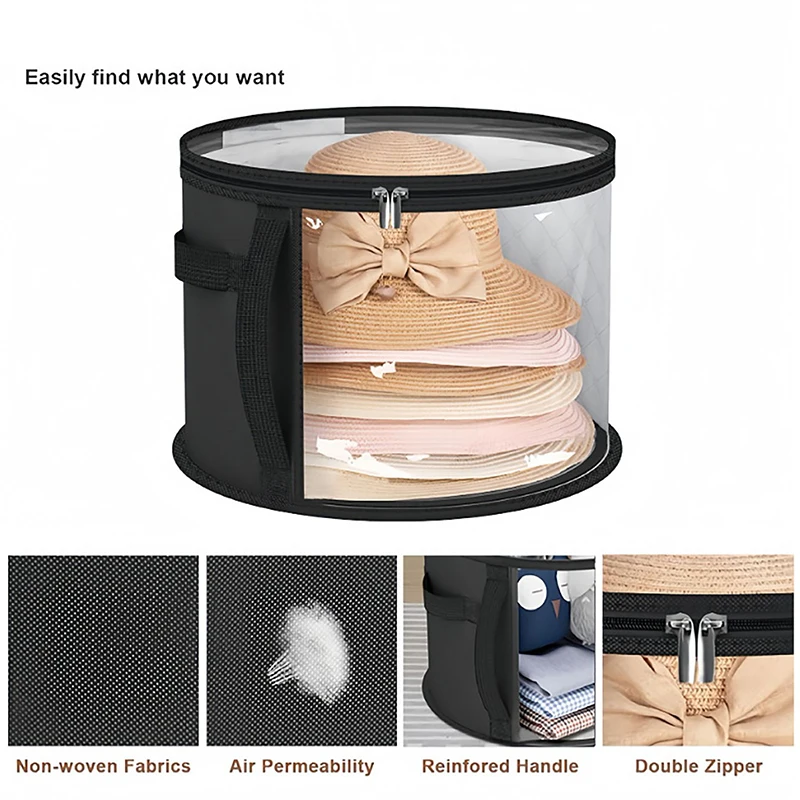 Holder Bag Felt Storage Box Dust Case Household Goods Sundries Storage Hats Bucket Clothes Organizers Large Capacity Travel Bags