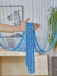 Living room divider Crystal bead string curtain 1X2 M Tassel fringe door curtain for white salon and sheer wedding decoration