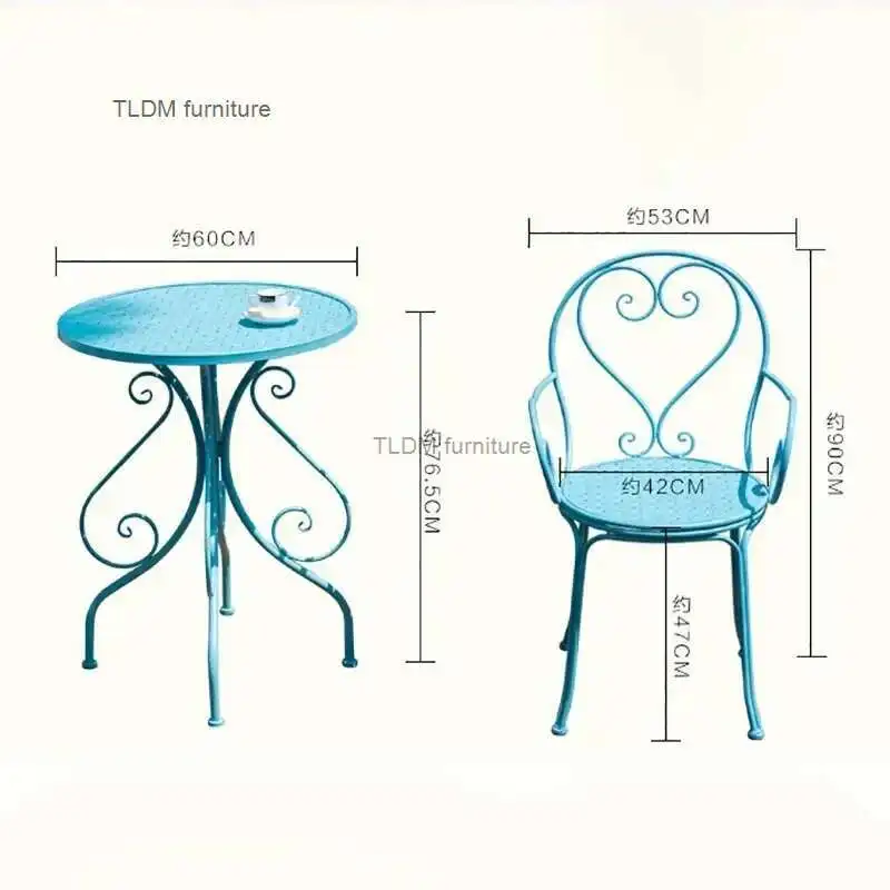 

European Retro Iron Garden Furniture Sets Outdoor Courtyard Garden Balcony Table and Chair Set cafe Dining Table and Chairs Z