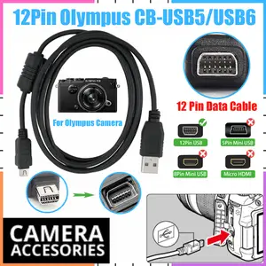 Bilashmart 12PIn Olympus USB Data Cable 12pin USB Data Transfer Cable Charging Cord CB USB5 CB USB6 CB USB8