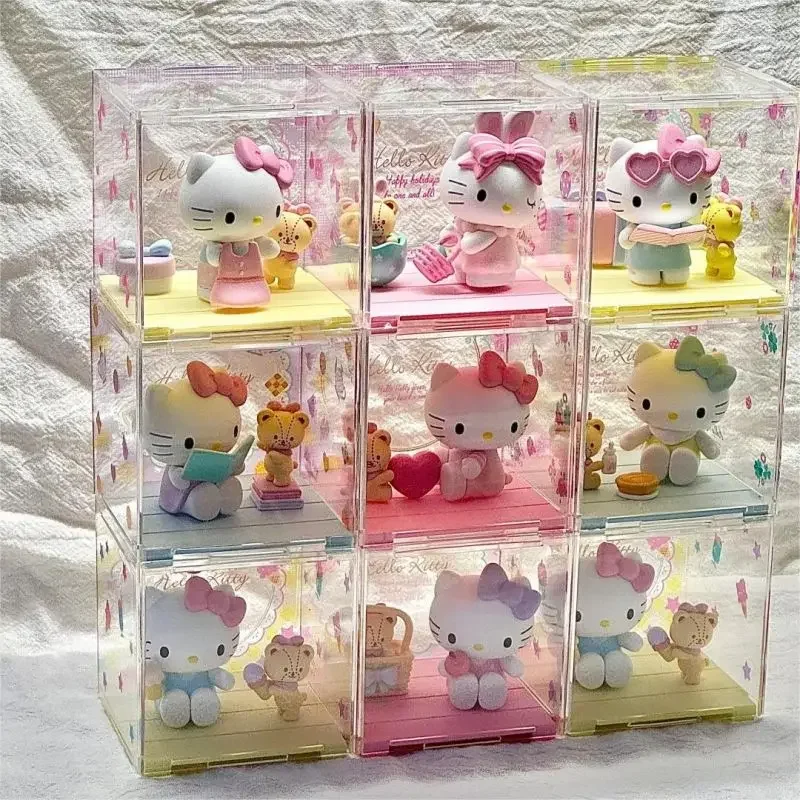 Sanrio Sweetheart Playmate Series Blind Box Toys Cute Kitty with Her Friend Surprise Toys Anime Figure Model Statue Mystery Gift