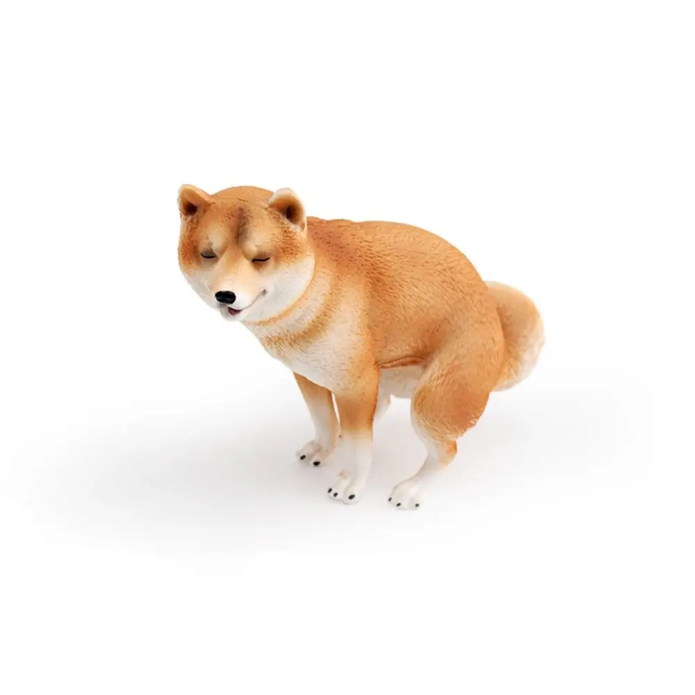 

Children's Realistic Shiba Inu Figurine Pug Miniature Dog Animal Model Simulation Ornaments Japan Shiba Inu Figure Home Decor
