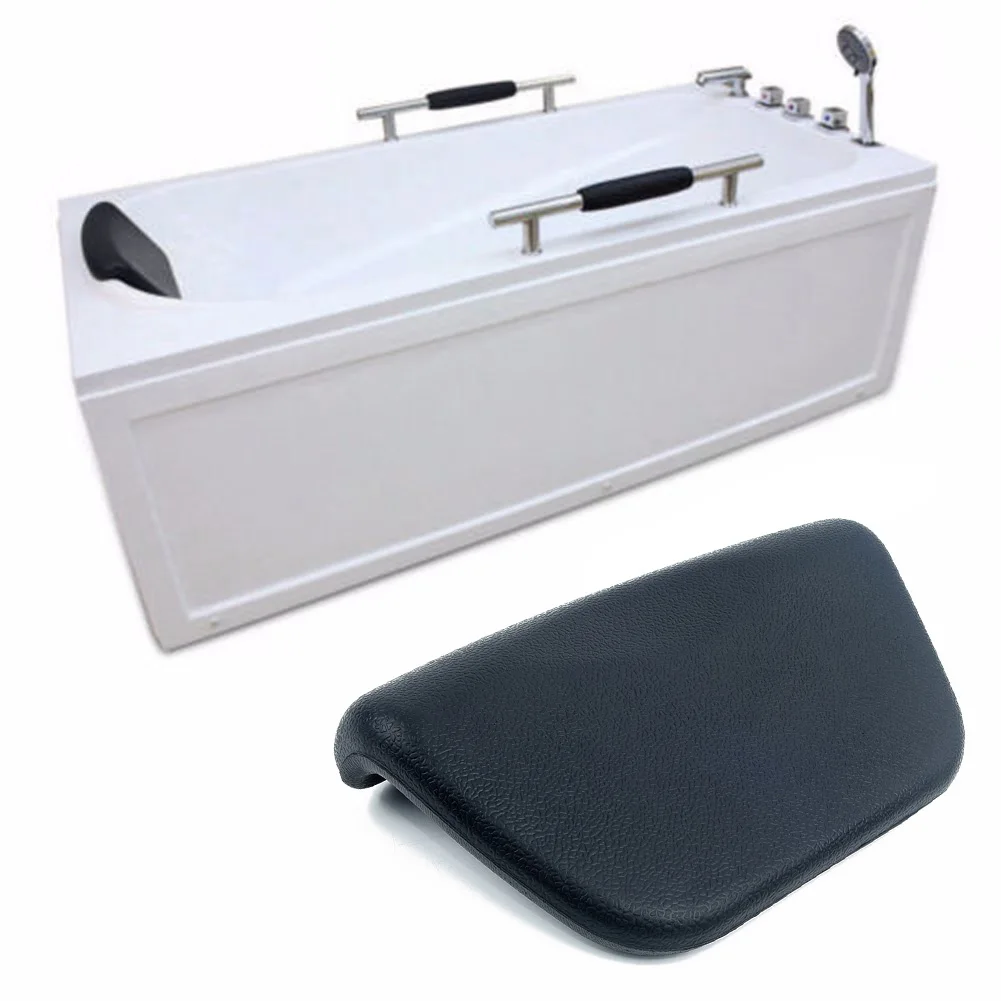 Spa Bath Pillow PU Bathtub Headrest Waterproof Bath Cushion 265*150*60mm BLACK Bathtub Pillow For Neck Head Support Free Ship