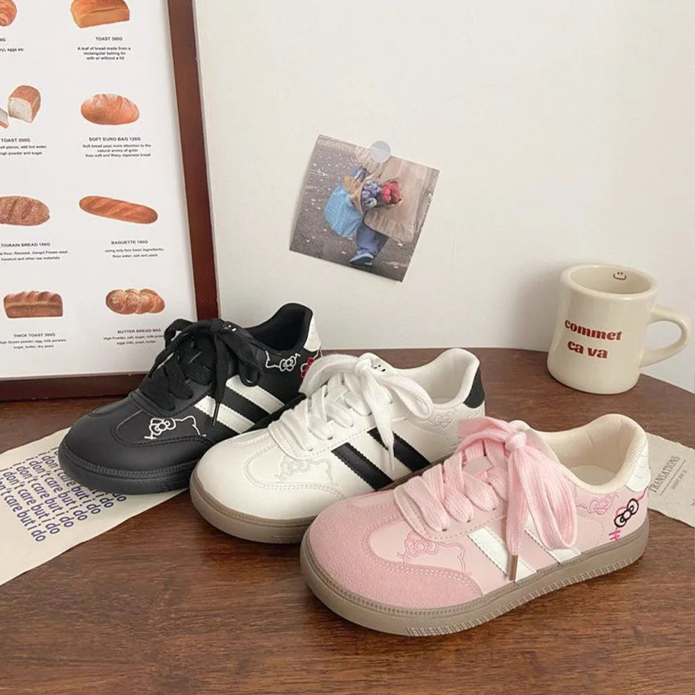 Hello Kitty Women's Casual Outdoor Lace Up Sneakers Spring and Autumn Korean Round Toe Sneakers Vulcanized Shoes Tenis De Mujer view 5