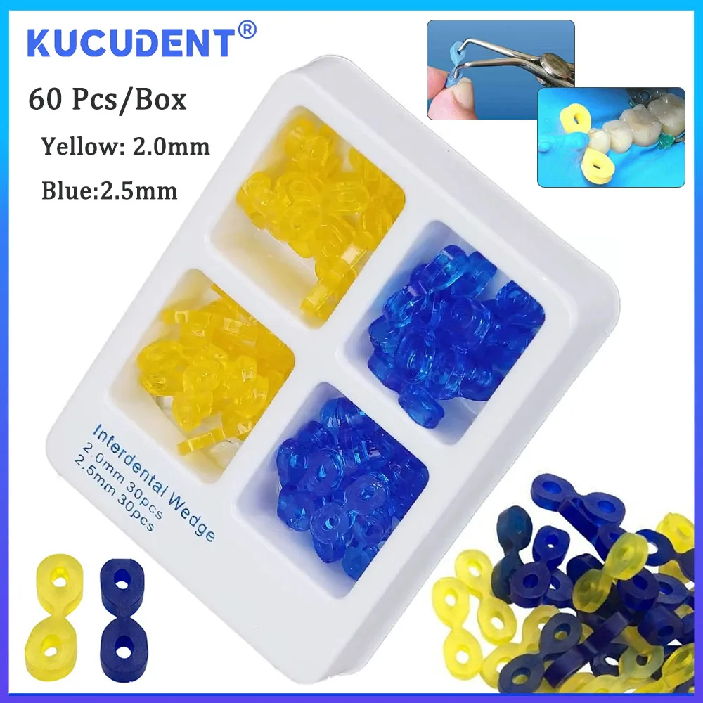 

KUCUDENT 60 шт. стоматологические межзубные клинья, сепаратор зубов, эластичная резиновая фиксация клиновой матрицы, секционные контурные матрицы