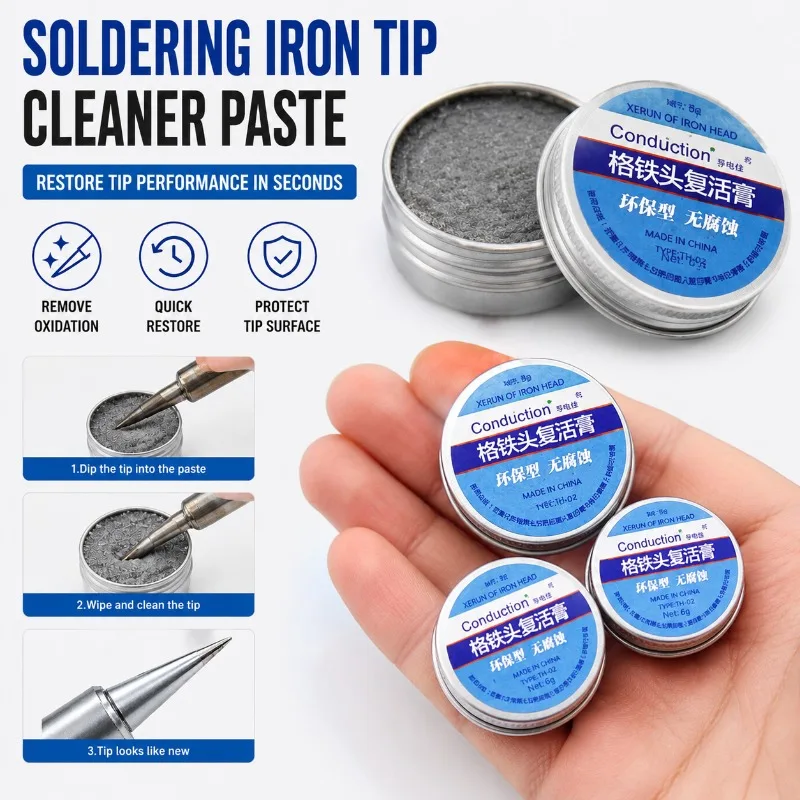 Soldering Iron Tip Refresher Paste Oxidation Remover Re Tinning Repair Cream Maintenance Cleaner for Welding Tools DIY Tool Sets