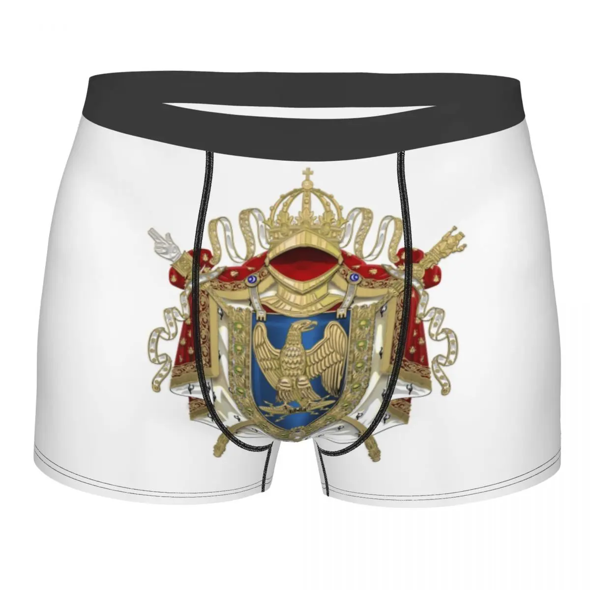 Custom Greater Coat Of Arms Of The French Empire Underwear Men Printed France Flag Boxer Shorts Panties  Breathable Underpants