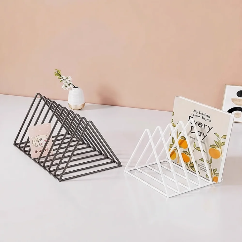 Magazine Holder Rack - Organizador de Escritorio de Metal, Soporte