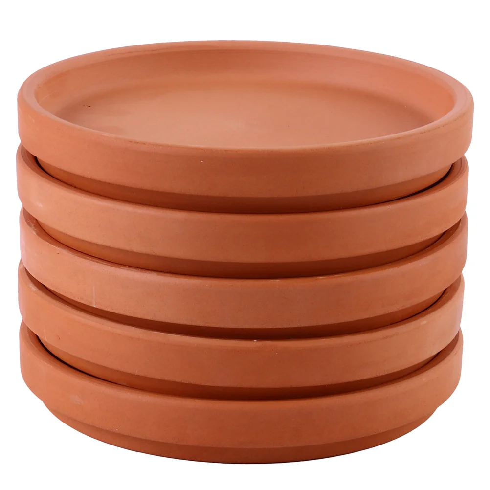 5 Pcs Pottery Planter Platters Flowerpot Mat Round Tray Plants Pots Potted Vases