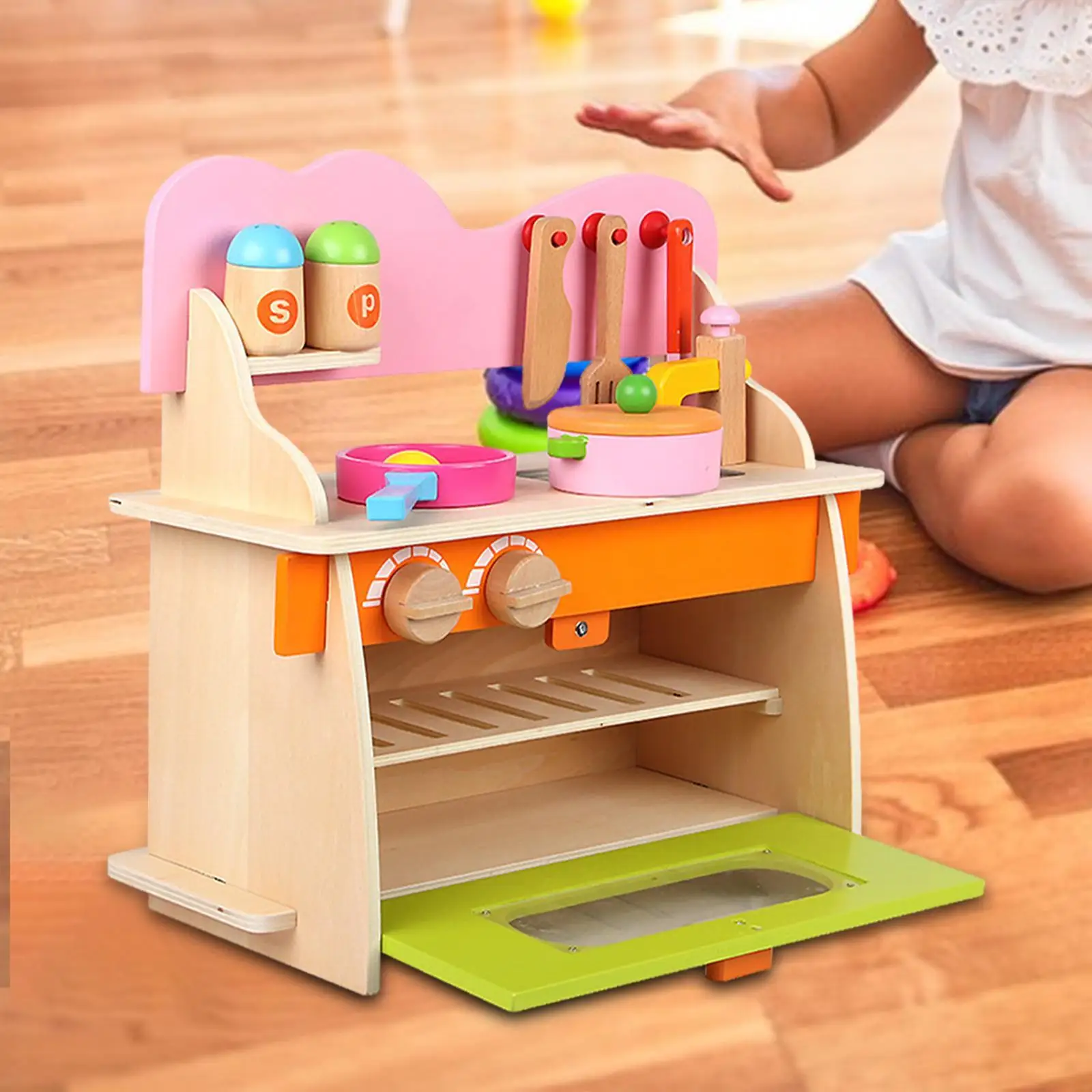 Kitchen Set for Kids Play Kitchen Set Gifts Easy Assembly Realistic for Girls