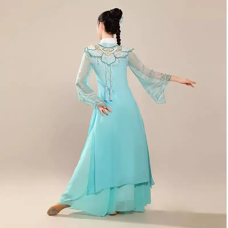 Nowy strój do tańca klasycznego, kostium do tańca w stylu chińskim, elegancki i zwiewny, eteryczny strój sceniczny