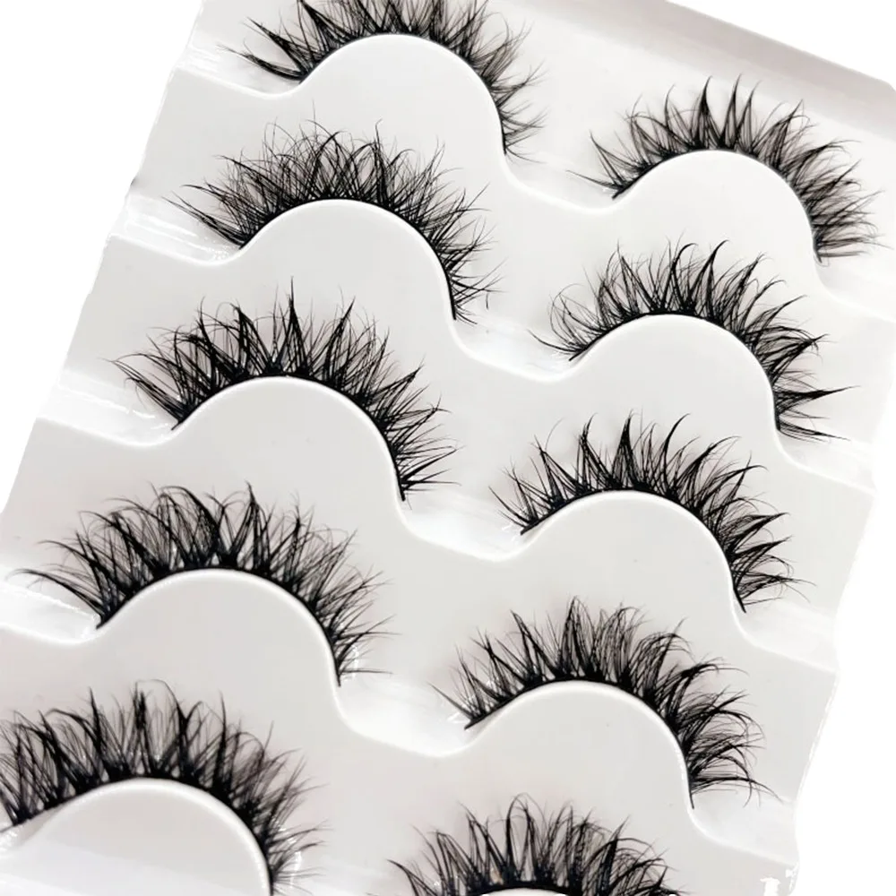 Cils 3D en faux vison sans cruauté animale, 15 mm, faits à la main, volume désordonné, effet naturel et moelleux, pour femmes