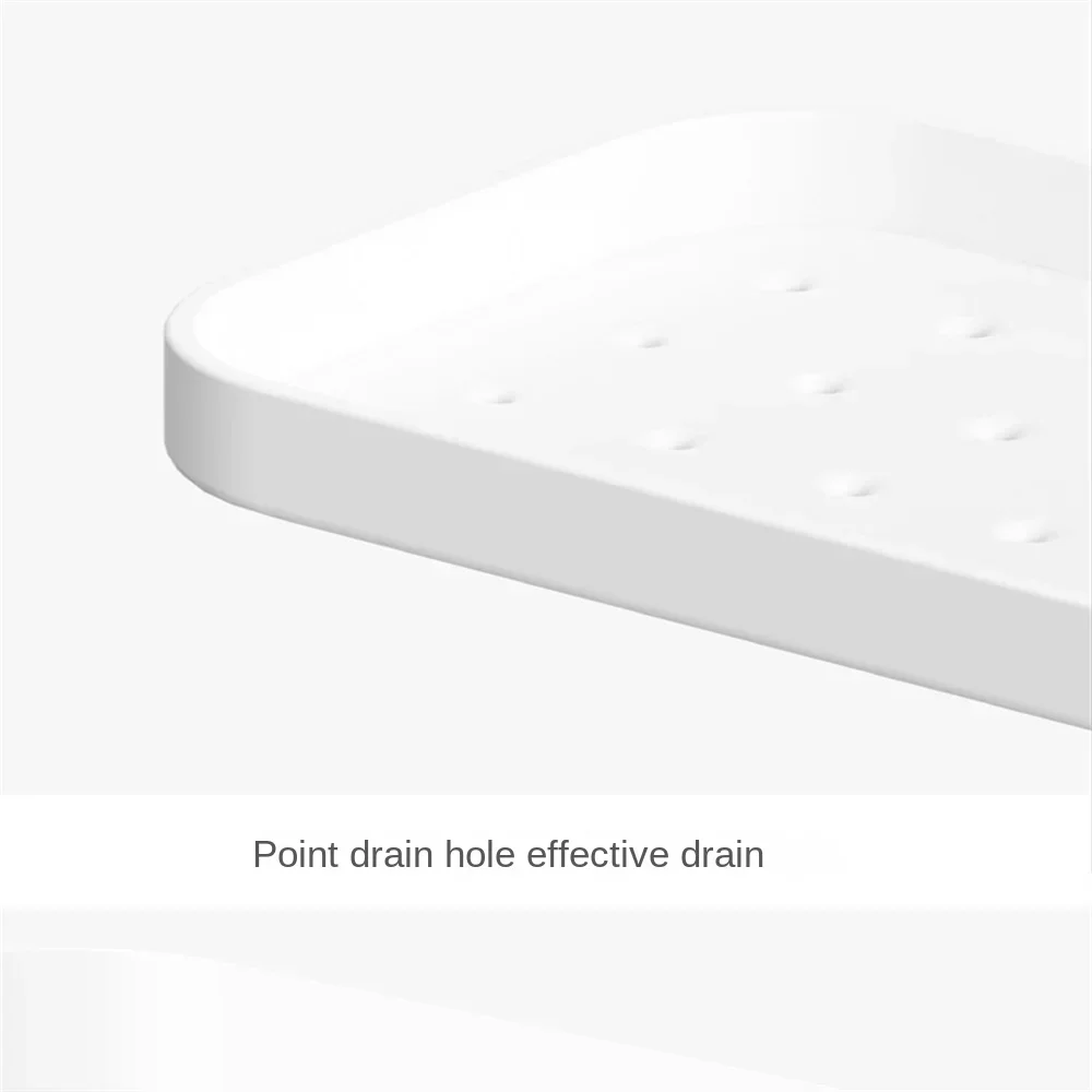 1pcs Simple Style Punch-free Shower Shelf Drainable Wall-mounted Storage Holder Wash Supplies Storage Rack Bathroom Accessories
