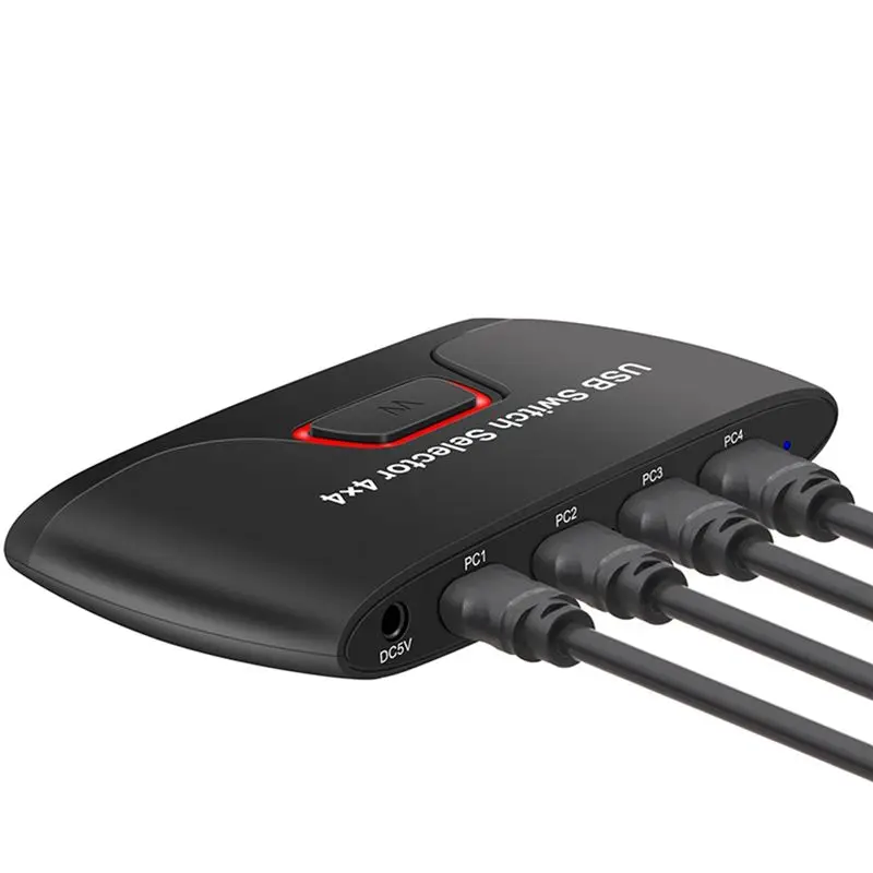 B92B-USB KVM Switch USB 4 Input 4 Output For Laptop Printer Keyboard Mouse Monitor Shared Controller Hub Adapter US Plug