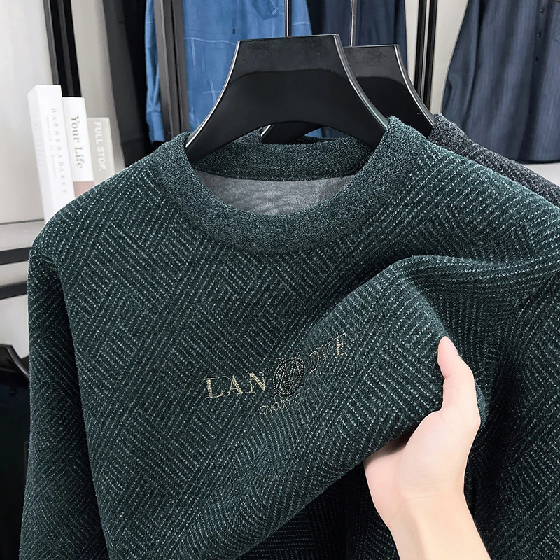 

Свитер мужской зимний новый теплый молодежный вязаный свитер базовый свитер трикотажная одежда зимняя одежда