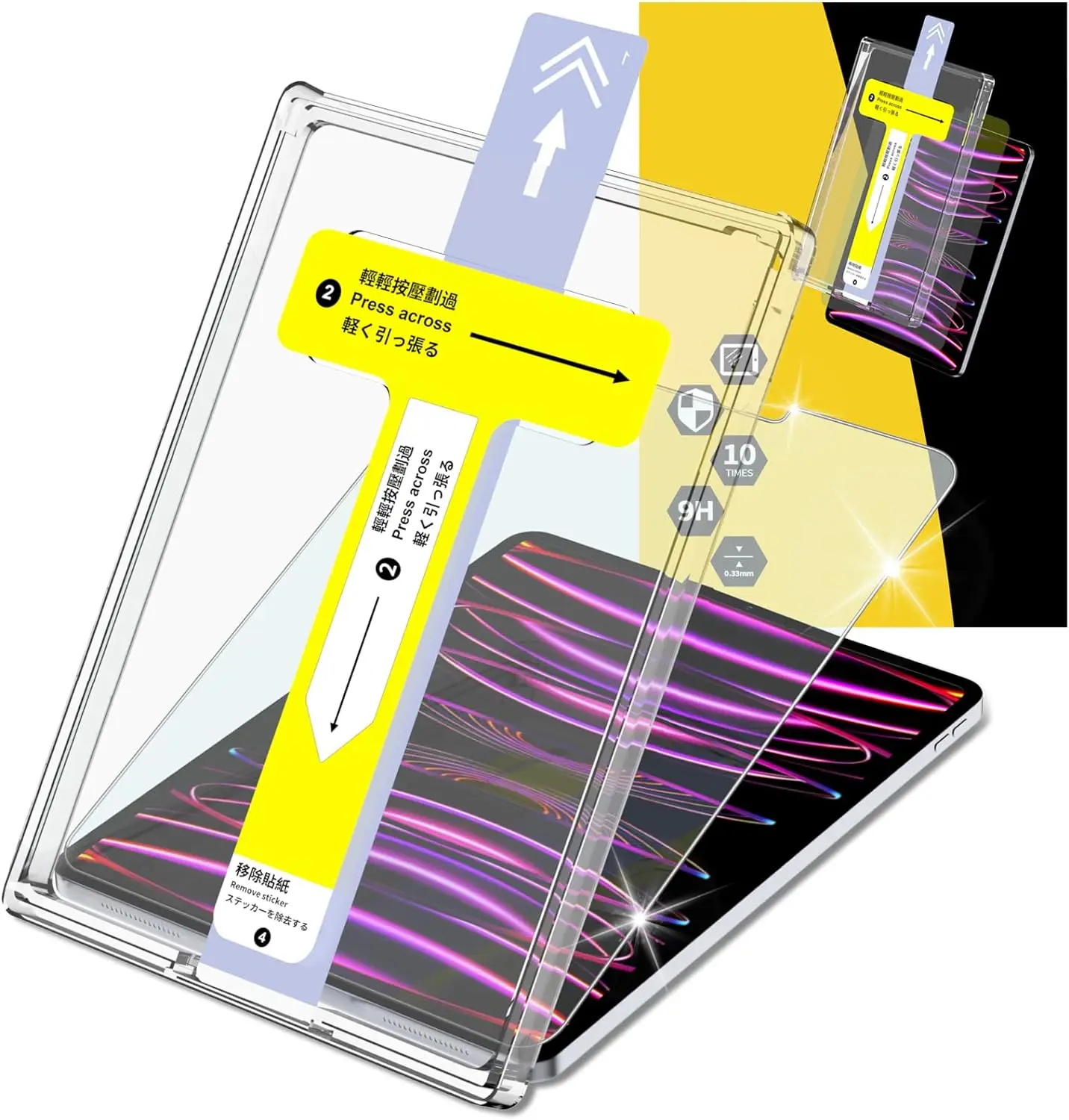 For iPad mini 6 7 A17 Pro Air 7 8 9 10th 11 10.9 12.9 Pro Tempered Glass Screen Protector  Easy Install Auto-Dust Removal Kit