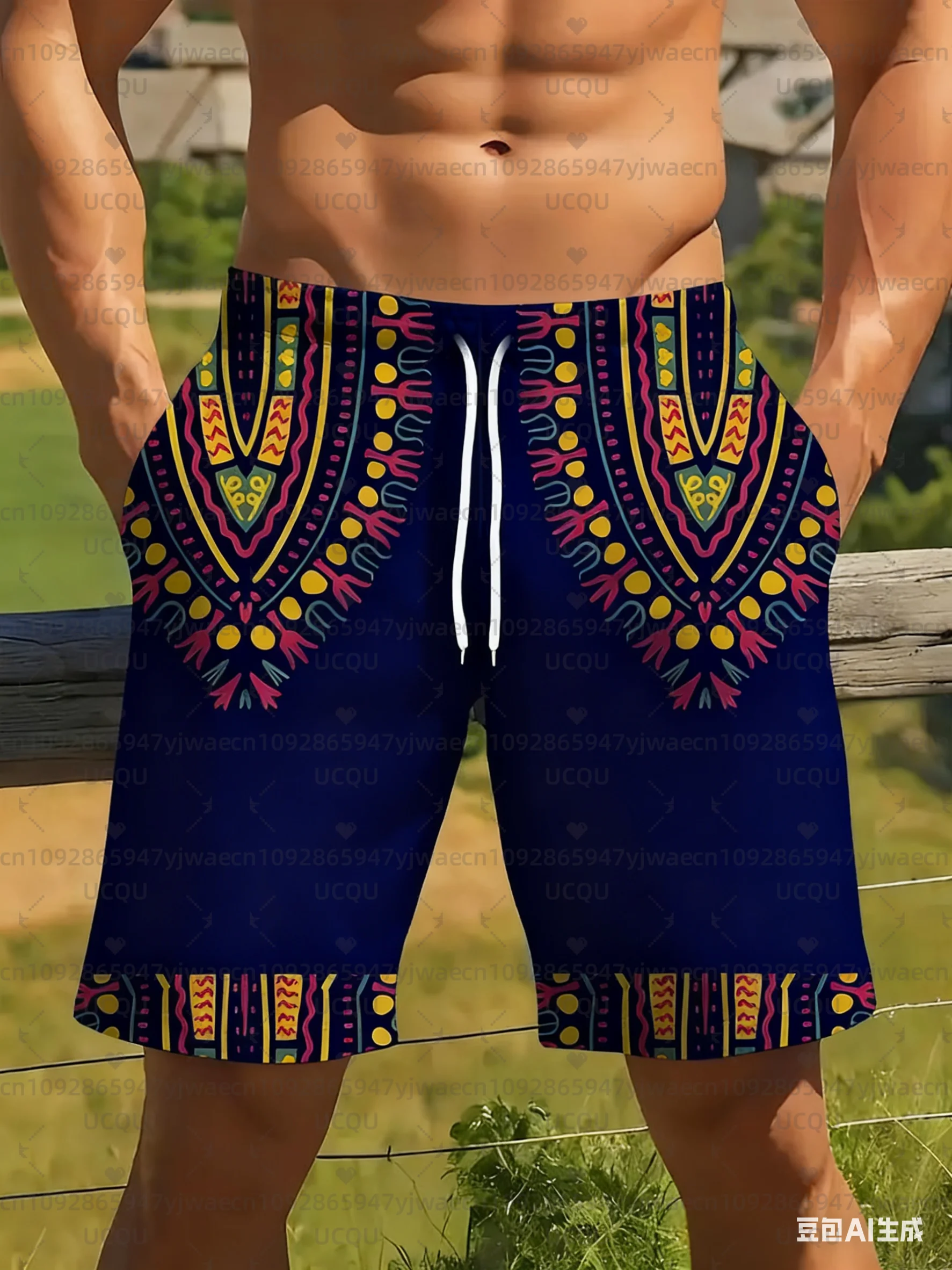 Short hawaïen pour hommes, imprimé flocon de neige et houx, vêtements de plage à séchage rapide, vacances d'été