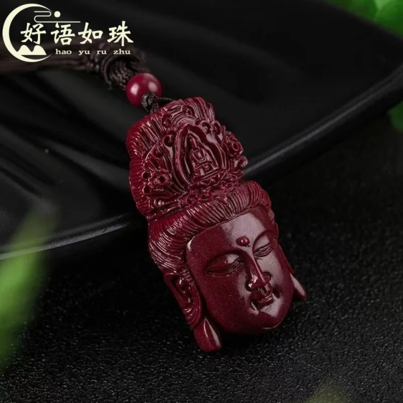 

Genuine Goods Guanyin Bodhisattva Cinnabar Natural High-Content Imperial Purple Gold Sand for Men and Women Pendant Neck